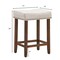 24 Inch Set of 2 Backless Curved Saddle Seat Bar Stools with Nail head Design Ideal for Indoor Seating